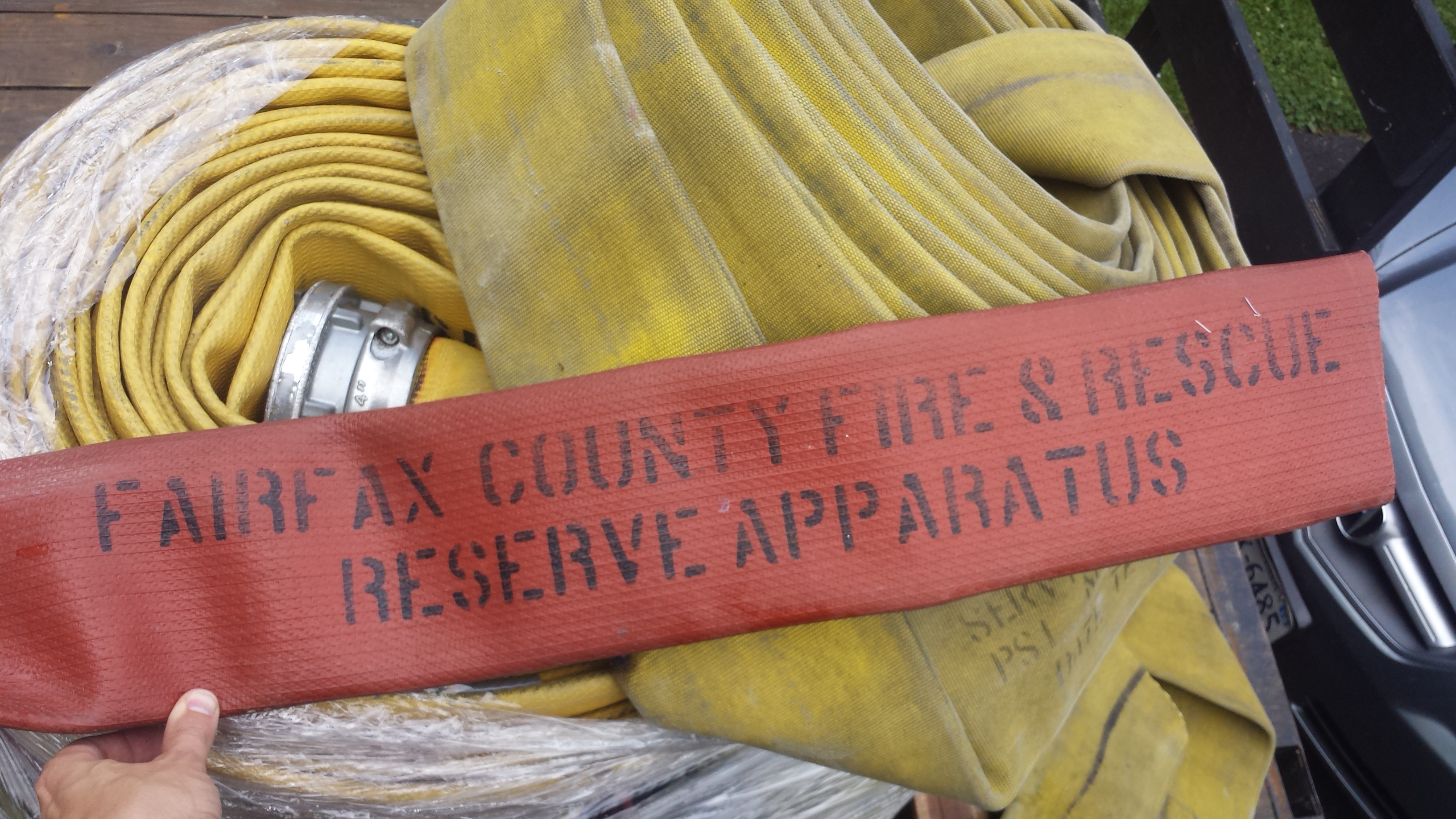 Reclaimed Fairfax County Fire and Rescue fire hose